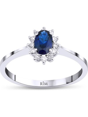 Rim Pırlanta 0.85 Karat Laboratuvar Pırlanta Safir Yüzük - Hrd Sertifikalı
