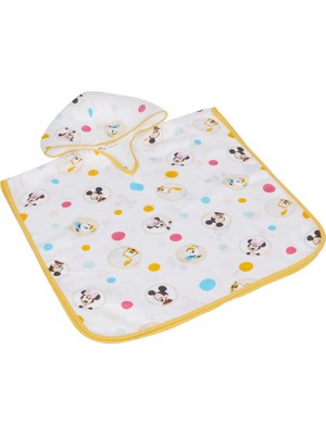 Mey İthalat Taç 1500187681 Disney Mickey Baby Pamuk Lisanslı Müslin Panço Havlu, Çok Renkli