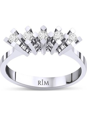 Rim Pırlanta 0.25 Karat Laboratuvar Pırlanta Beştaş Yüzük - Hrd Sertifikalı