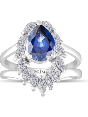Rim Pırlanta 2.90 Karat Laboratuvar Pırlanta Safir Yüzük - Hrd Sertifikalı