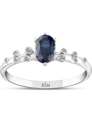 Rim Pırlanta 0.90 Karat Laboratuvar Pırlanta Safir Yüzük - Hrd Sertifikalı