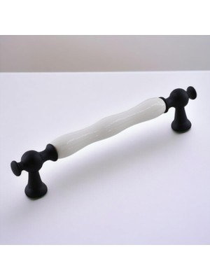 Mey İthalat Aruh Porselen Siyah Kulp 128 mm Mobilya Çekmece Mutfak Dolabı Dolap Kapak Kulpları Kulb Kulpu