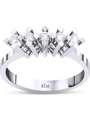 Rim Pırlanta 0.35 Karat Laboratuvar Pırlanta Beştaş Yüzük - Hrd Sertifikalı