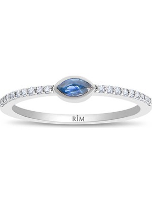 Rim Pırlanta 0.35 Karat Laboratuvar Pırlanta Safir Yüzük - Hrd Sertifikalı