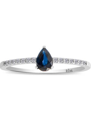 Rim Pırlanta 0.45 Karat Laboratuvar Pırlanta Safir Yüzük - Hrd Sertifikalı