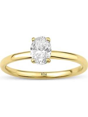 Rim Pırlanta 0.65 Karat Oval Tektaş Laboratuvar Pırlanta Yüzük - Hrd Sertifikalı