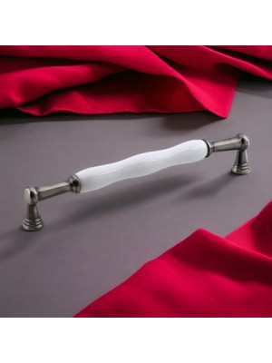 Mey İthalat Anav Porselen Antik Nikel Kulp 192 mm Mobilya Çekmece Mutfak Dolabı Dolap Kapak Kulpları Kulb Kulpu