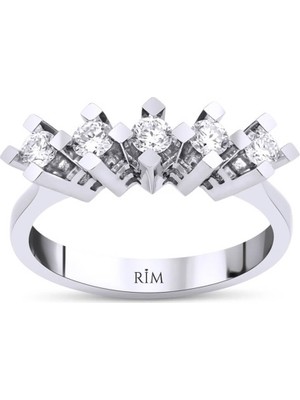 Rim Pırlanta 0.45 Karat Laboratuvar Pırlanta Beştaş Yüzük - Hrd Sertifikalı