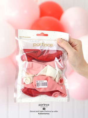 Partince 12 Adet Standart Boy 12'' Love Karışım Renk Balonlar