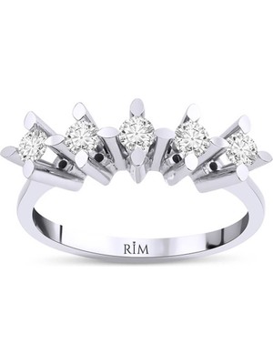 Rim Pırlanta 0.45 Karat Laboratuvar Pırlanta Beştaş Yüzük - Hrd Sertifikalı