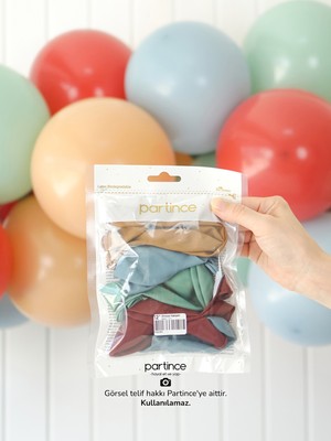 Partince 12 Adet Standart Boy 12'' Dinozor Karışım Renk Balonlar