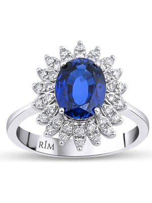 Rim Pırlanta 3.00 Karat Laboratuvar Pırlanta Safir Yüzük - Hrd Sertifikalı
