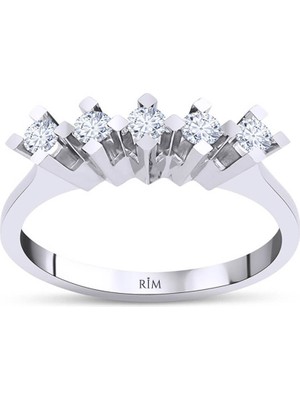 Rim Pırlanta 0.30 Karat Laboratuvar Pırlanta Beştaş Yüzük - Hrd Sertifikalı