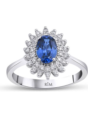 Rim Pırlanta 1.35 Karat Laboratuvar Pırlanta Safir Yüzük - Hrd Sertifikalı