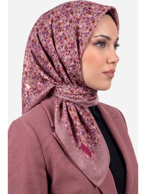 Hadiora Kadın Pembe Çiçekli Pamuklu Dikişli Yazma