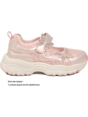 Marco Kids Pembe Dar Kalıp Cırtlı Kız Çocuk Babet Ayakkabı 26Y1616 F