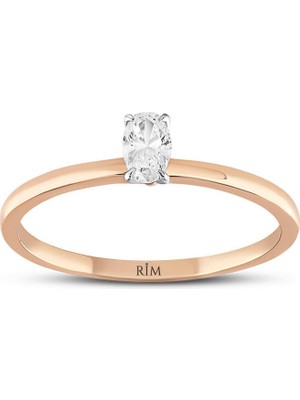 Rim Pırlanta 0.25 Karat Laboratuvar Pırlanta Oval Tektaş Yüzük - Hrd Sertifikalı