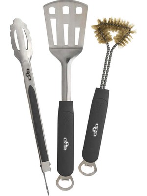Napoleon Üçlü Set - Spatula, Maşa, Temizleme Fırçası