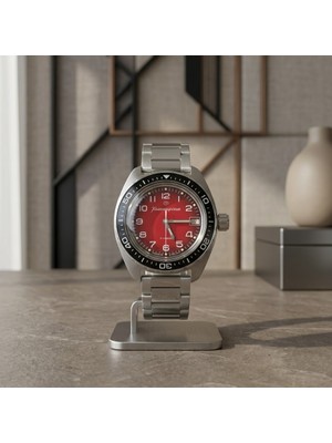 Eski Yeni Antik Vostok Komandirskie 02035A Otomatik Mekanik Erkek Kol Saati 31 Taş 200M Paslanmaz Çelik Kırmızı Kadran