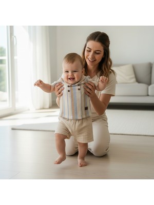 Ürünya Erkek Bebek Çocuk Kısa Kollu Şortlu 2'li Takım