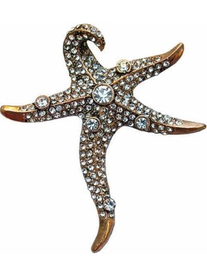 Stoneage RF03751 Kadın Deniz Yıldızı Lüks Broş Bronz