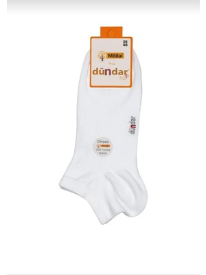 Dündar 4506 Unisex Modal Plus Patik Karışık Renkli Çorap 6 Adet-Beyaz-36 - 40