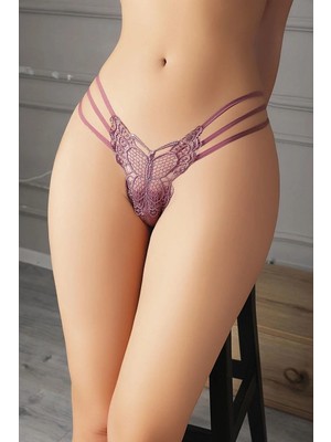 Nemere Vizon Kelebek Desen Tanga String