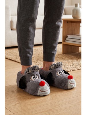 Twigy Felix Erkek Hayvanlı Panduf Gri 41/46