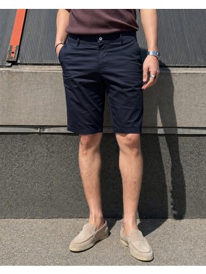 İnpool Erkek, Standart-Fit, Pamuklu, Esnek, Solmaz, Old Money Culture, Chino Şort-Bermuda 307