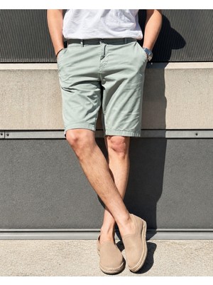 İnpool Erkek, Standart-Fit, Pamuklu, Esnek, Solmaz, Old Money Culture, Chino Şort-Bermuda 307