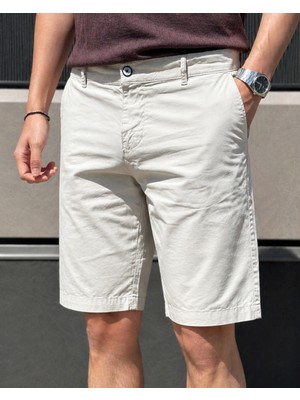 İnpool Erkek, Standart-Fit, Pamuklu, Esnek, Solmaz, Old Money Culture, Chino Şort-Bermuda 307