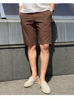İnpool Erkek, Standart-Fit, Pamuklu, Esnek, Solmaz, Old Money Culture, Chino Şort-Bermuda 307