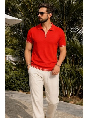 Madmext Kırmızı Polo Yaka Erkek Tişört 5090