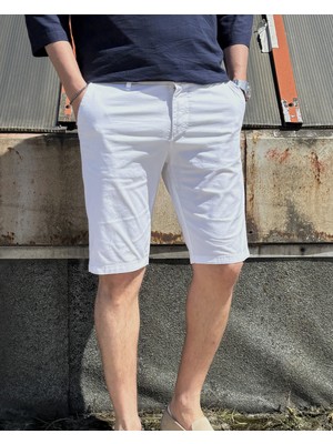 İnpool Erkek, Standart-Fit, Pamuklu, Esnek, Solmaz, Old Money Culture, Chino Şort-Bermuda 307