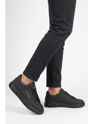 Walkway Erkek Siyah Bağcıklı Kalın Taban Erkek Casual Ayakkabı Sneaker 8078 Dashor M