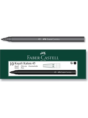 Faber-Castell 10 Keçeli Kalem 5061 155002 Siyah Renkli Yüksek Kalite Kalem Seti