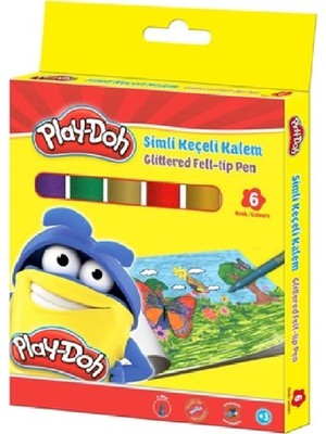 Ceren Kırtasiye Keçeli Kalem- Play-Doh 6 Renk Simli