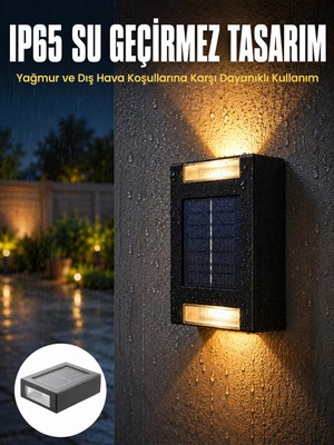 Meks Yeni Model Solar Çift Taraflı Duvar Lambası Dekoratif Duvar Lambası Yeni Nesil