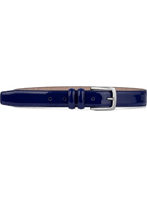 Rakerplus Lacivert Rugan 3 Cm Erkek Çocuk Kemeri (85- 110 Cm)