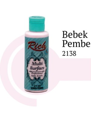 Egecen Rich Multi Surface 2138 Bebek Pembe Akrilik Boya 120 cc