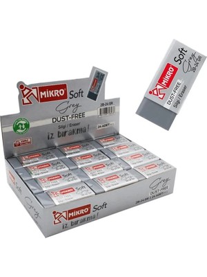 Şahin Kırtasiye Mikro Silgi 2B-24GR Grey Soft 24'lü Paket