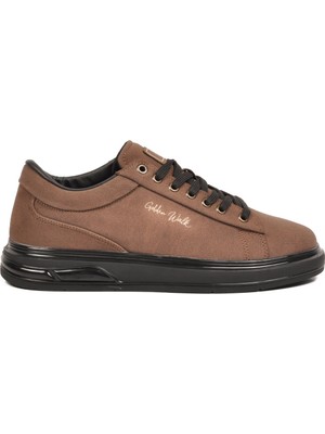 Walkway Kahve Dokulu Erkek Sneaker Siyah Kalın Taban Günlük Ayakkabı Dashor M