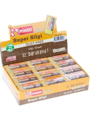 Şahin Kırtasiye Mikro Silgi 2B-24SPIRALLI Super Soft 24'lü Paket