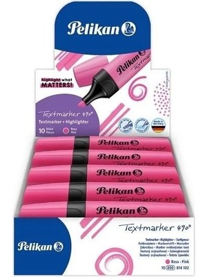 Pelikan Fosforlu Kalem 490 Neon Pembe 10'lu Paket