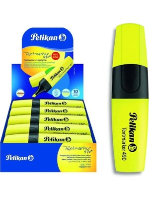 Pelikan Fosforlu Kalem 490 Neon Sarı 10'lu Paket Renkli Yazım İçin Sarı Kalemler
