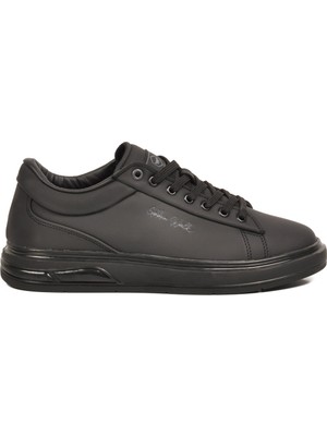 Walkway Siyah Dokulu Erkek Sneaker Siyah Kalın Taban Günlük Ayakkabı Dashor M