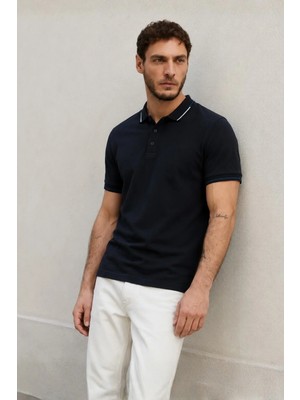 Madmext Siyah Polo Yaka Erkek Tişört 6113