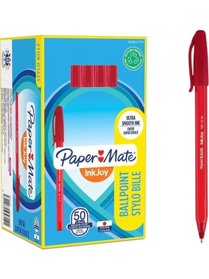 Paper Mate Inkjoy Tükenmez 100 Kapaklı Uç M Kırmızı 50'li Kutu