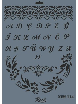 Egecen Rich New Seri N-114 Stencil 35X25 cm