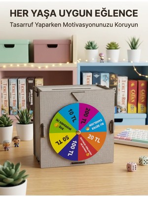 Meks Eğlenceli Tasarruf Çarklı Felek Ahşap Para Biriktirme Kutusu